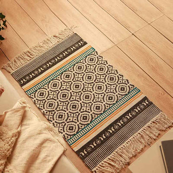 Vienna Multi-colored Printed  Dhurrie | Floormat | 33x21 Inches