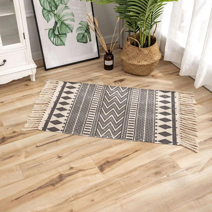 Grey Pattern Accent Floor Mat | 34 x 21 inches