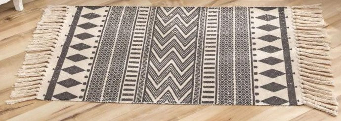 Grey Pattern Accent Floor Mat | 34 x 21 inches