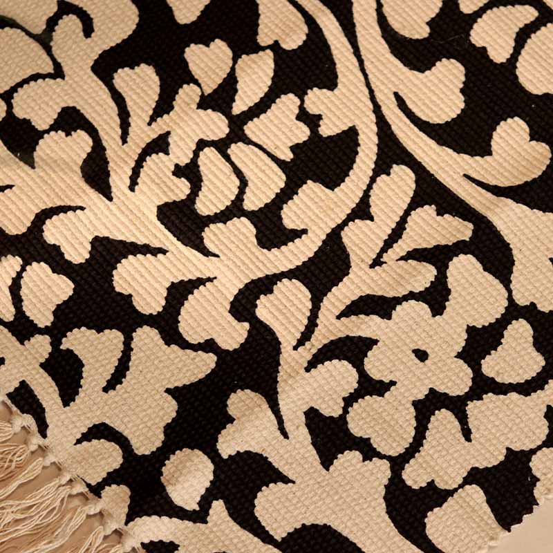 Black & White Floral Design Doormat Default Title