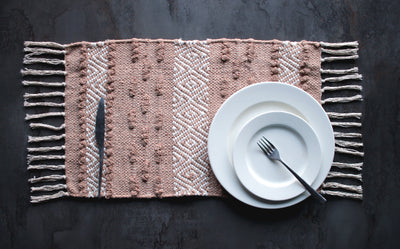 Light Brown Cotton Tufted Placemats Set of 4