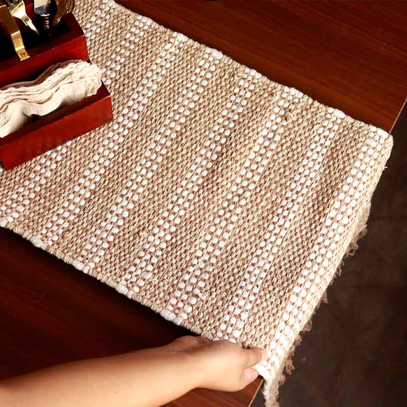 Natural Hand-loomed Cotton Runner | 72 x 13 Inches Default Title