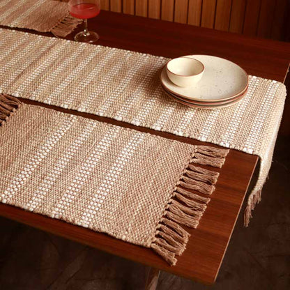 Handloomed Cotton Table Linen Set | 1 Runner & 2 Placemats