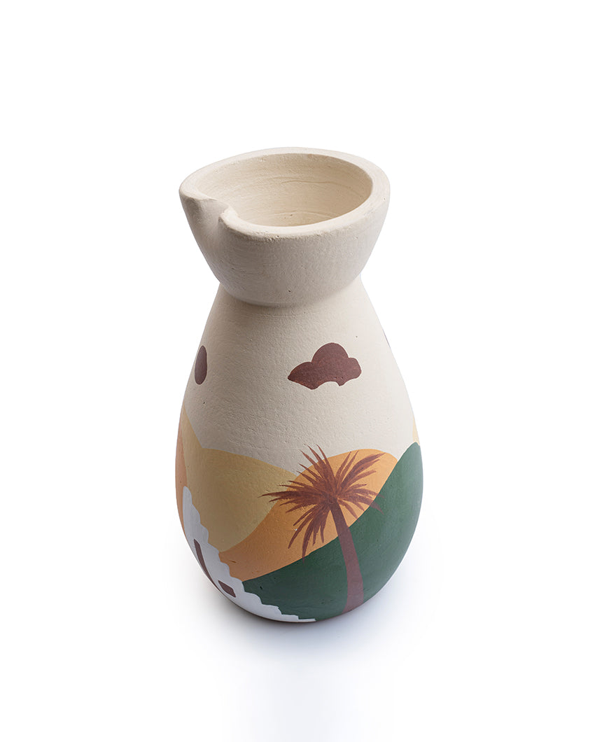 Palm Oasis Terracotta Vase | 6 x 10 inches