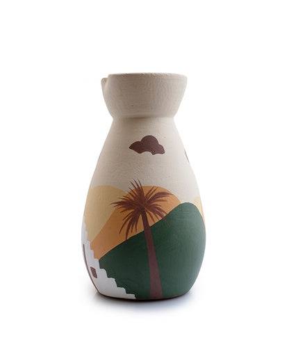 Palm Oasis Terracotta Vase | 6 x 10 inches