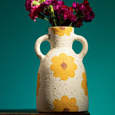 Sunflower Magic Terracotta Vase | 6 x 10 inches