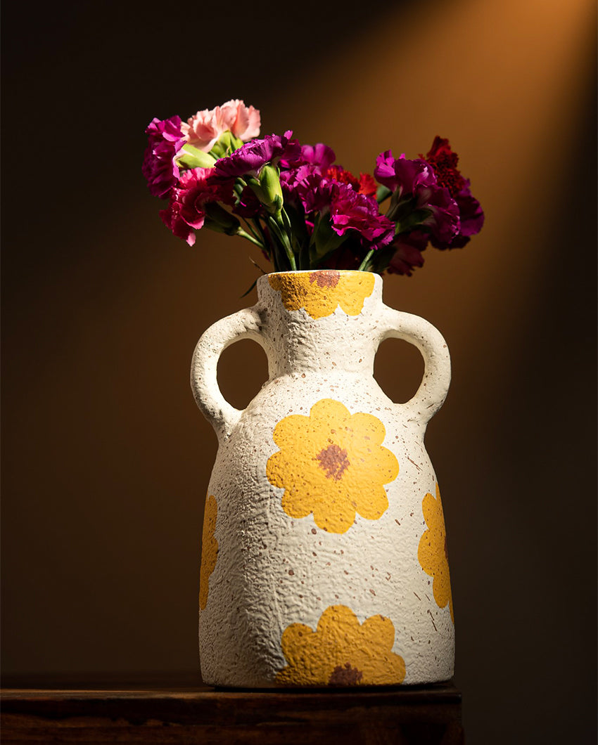 Sunflower Magic Terracotta Vase | 6 x 10 inches