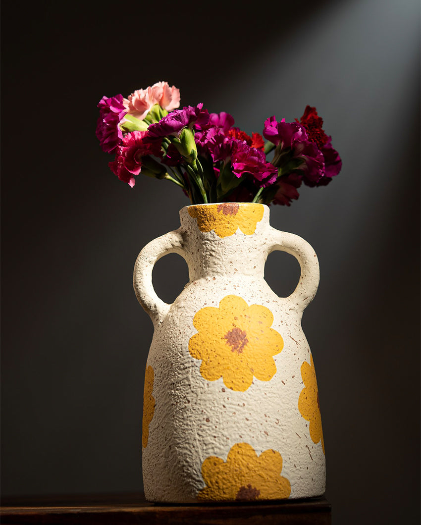 Sunflower Magic Terracotta Vase | 6 x 10 inches