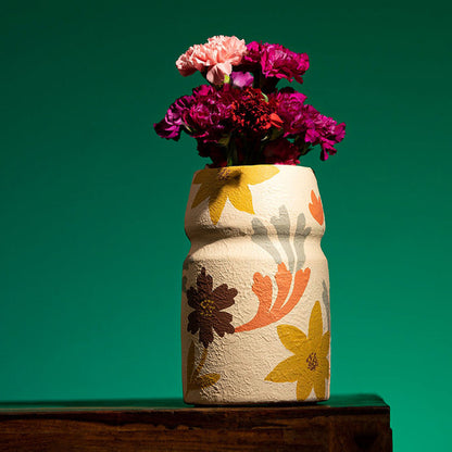 Floral Charm Terracotta Vase | 5 x 8 inches