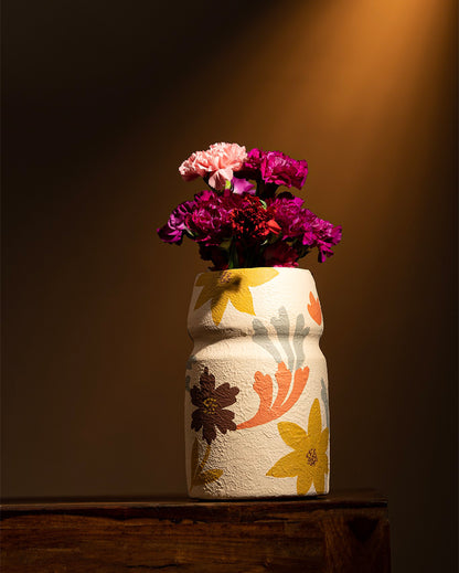 Floral Charm Terracotta Vase | 5 x 8 inches