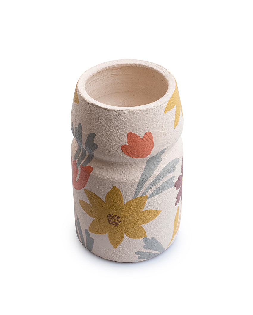 Floral Charm Terracotta Vase | 5 x 8 inches