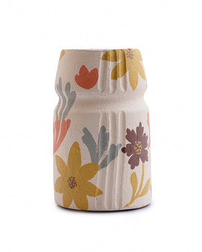 Floral Charm Terracotta Vase | 5 x 8 inches