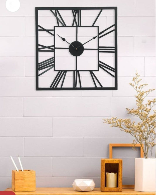 Square Shape Black Clock