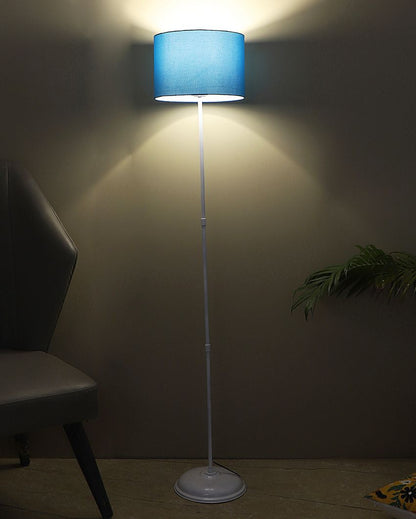 Uplifted Foldable Design Iron Stand Floor Lamp with Cotton Shade | Bulb Not Included | 12 x 57 inches