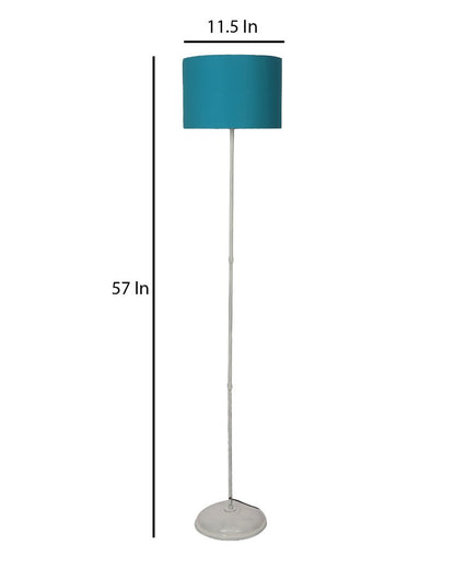 Uplifted Foldable Design Iron Stand Floor Lamp with Cotton Shade | Bulb Not Included | 12 x 57 inches