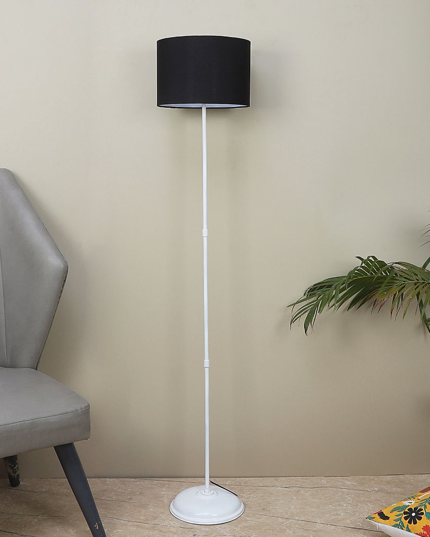 Uplifted Foldable Design Iron Stand Floor Lamp with Cotton Shade | Bulb Not Included | 12 x 57 inches