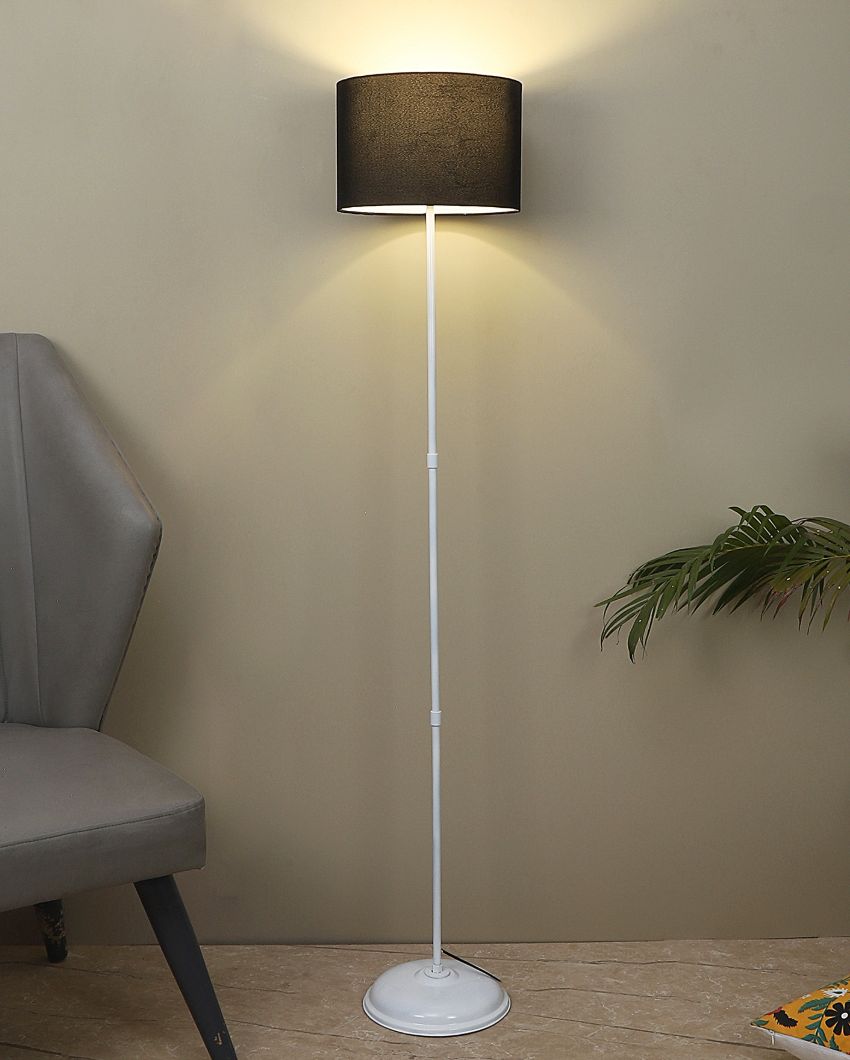 Uplifted Foldable Design Iron Stand Floor Lamp with Cotton Shade | Bulb Not Included | 12 x 57 inches