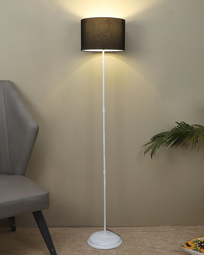 Uplifted Foldable Design Iron Stand Floor Lamp with Cotton Shade | Bulb Not Included | 12 x 57 inches