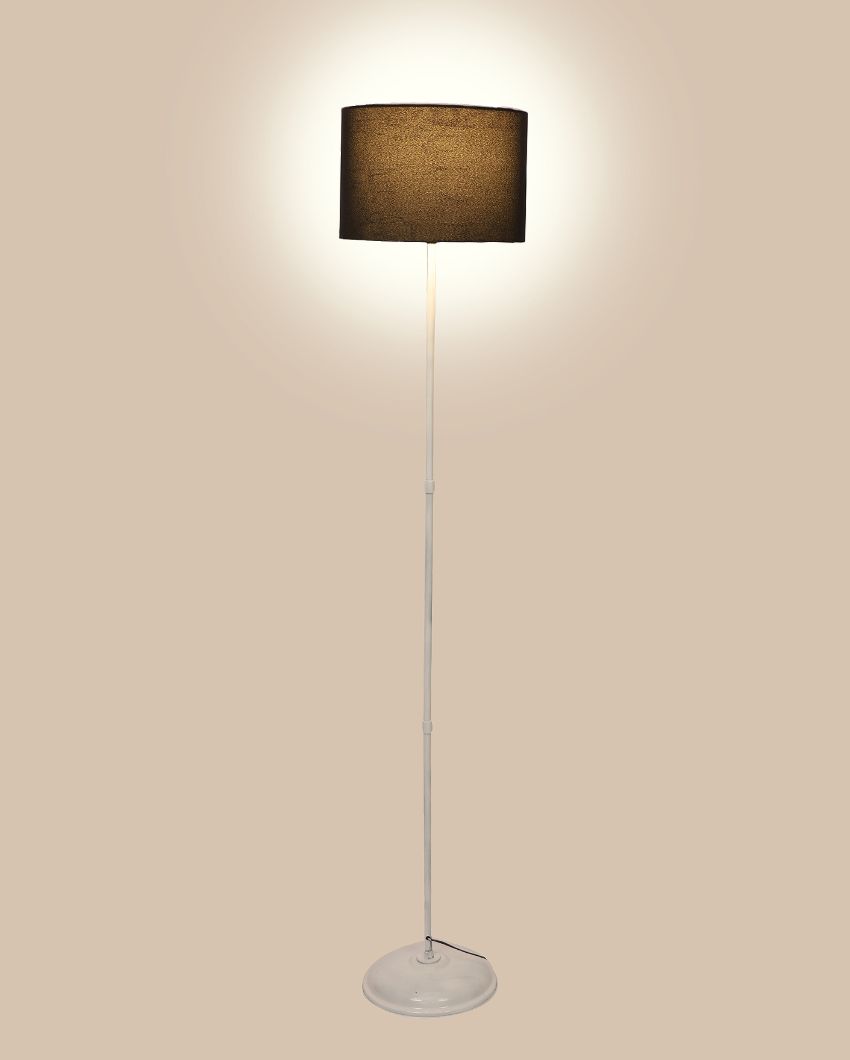 Uplifted Foldable Design Iron Stand Floor Lamp with Cotton Shade | Bulb Not Included | 12 x 57 inches