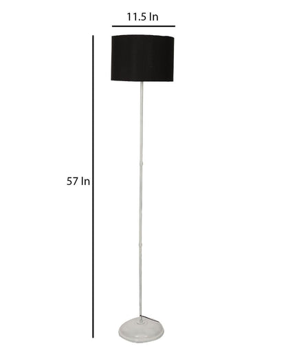 Uplifted Foldable Design Iron Stand Floor Lamp with Cotton Shade | Bulb Not Included | 12 x 57 inches