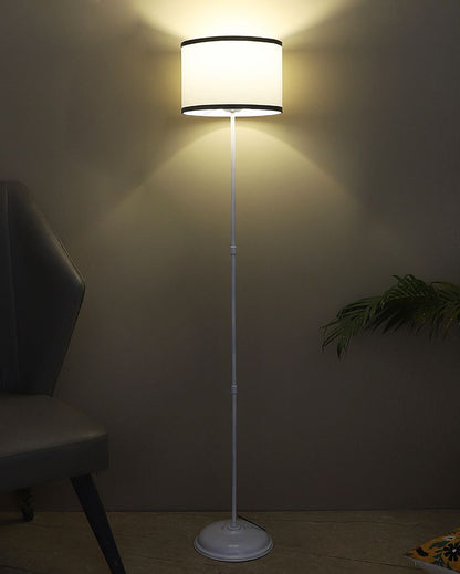 Uplifted Foldable Design White Iron Floor Lamp with Cotton Shade | Bulb Not Included | 12 x 57 inches