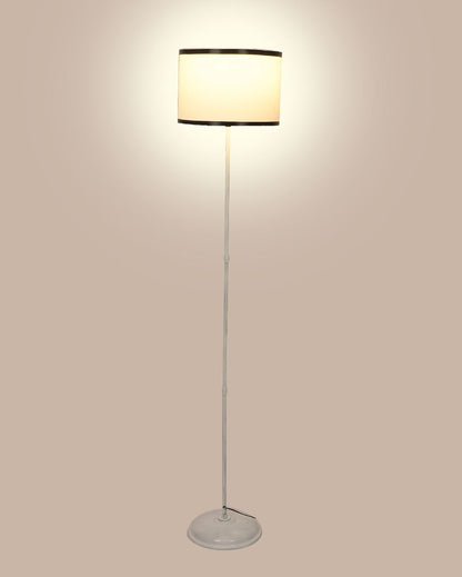 Uplifted Foldable Design White Iron Floor Lamp with Cotton Shade | Bulb Not Included | 12 x 57 inches