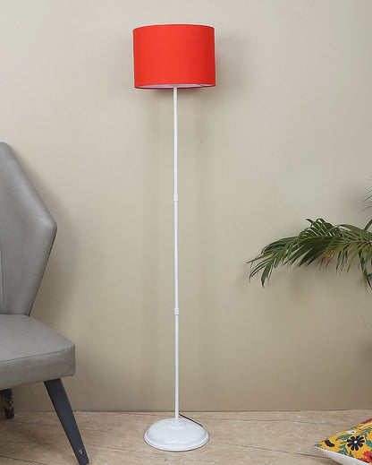 Uplifted Foldable Design Iron Stand Floor Lamp with Cotton Shade | Bulb Not Included | 12 x 57 inches