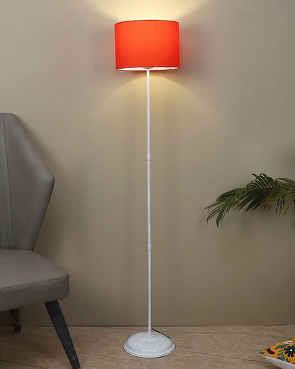 Uplifted Foldable Design Iron Stand Floor Lamp with Cotton Shade | Bulb Not Included | 12 x 57 inches