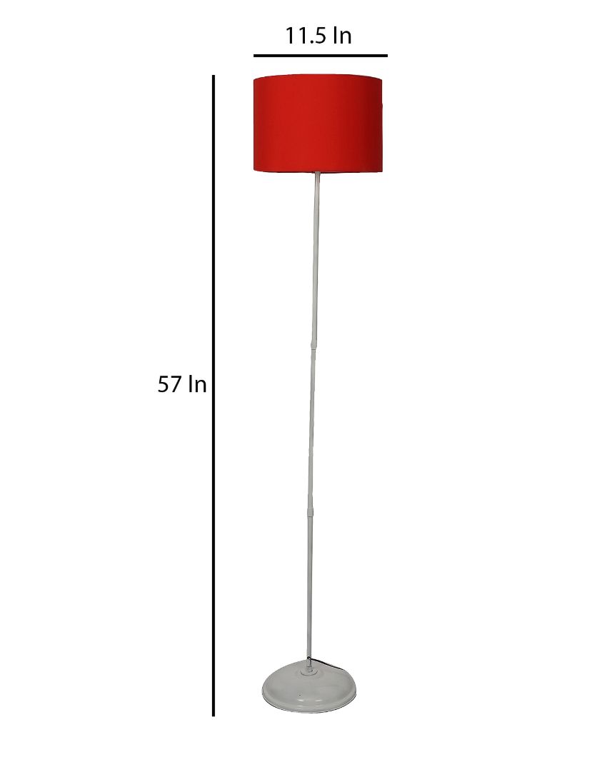 Uplifted Foldable Design Iron Stand Floor Lamp with Cotton Shade | Bulb Not Included | 12 x 57 inches