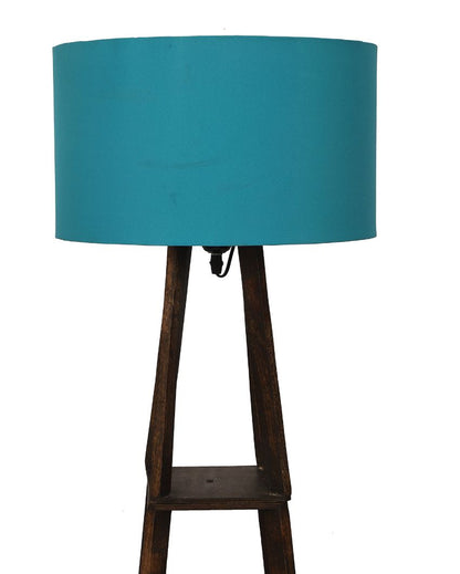 Three-Tiers Design Wooden Floor Lamp with Cotton Shade | Bulb Not Included | 14 x 14 x 52 inches