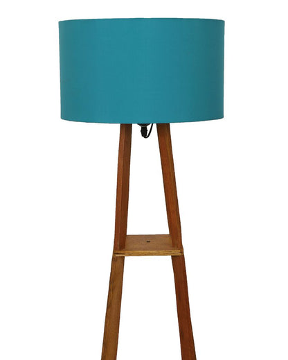 Sky-High Three-Tiers Design Wooden Floor Lamp with Cotton Shade | Bulb Not Included | 14 x 14 x 52 inches