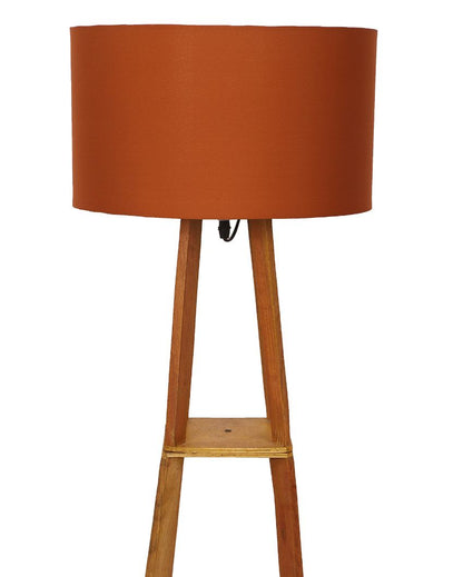 Sky-High Three-Tiers Design Wooden Floor Lamp with Cotton Shade | Bulb Not Included | 14 x 14 x 52 inches