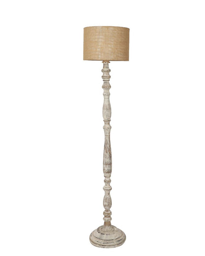 Classy Design Wooden Floor Lamp with Jute Shade | Bulb Not Included | 12 x 56 inches