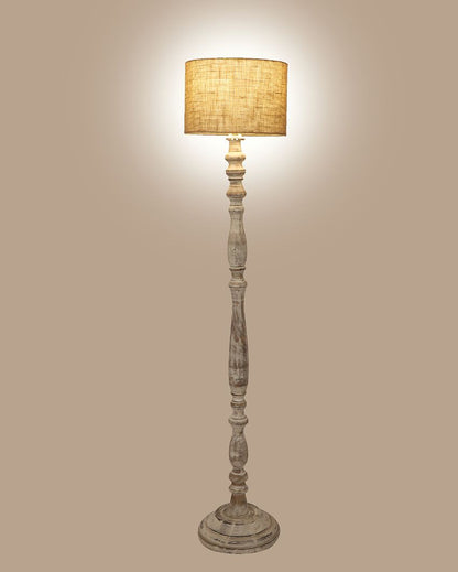 Classy Design Wooden Floor Lamp with Jute Shade | Bulb Not Included | 12 x 56 inches