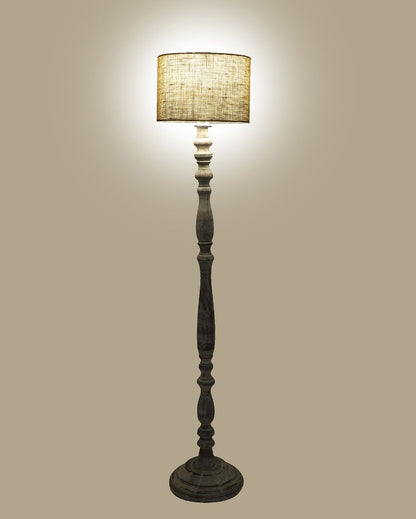 Classy Design Wooden Floor Lamp with Jute Shade | Bulb Not Included | 12 x 56 inches