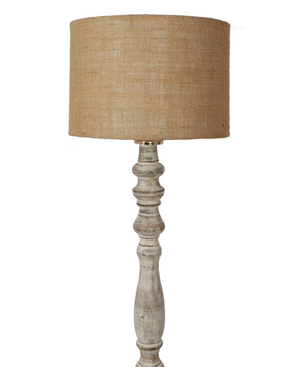 Classy Design Wooden Floor Lamp with Jute Shade | Bulb Not Included | 12 x 56 inches