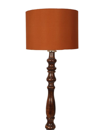 Artesian Mango Wood Floor Lamp with Cotton Shade | Bulb Not Included | 12 x 56 inches