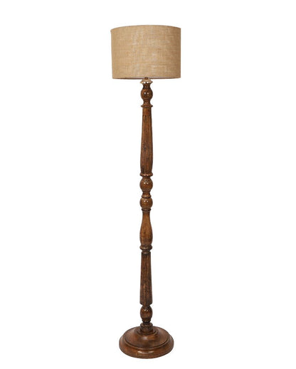 Rustic Charm Design Mango Wood Floor Lamp with Jute Shade | Bulb Not Included | 12 x 56 inches