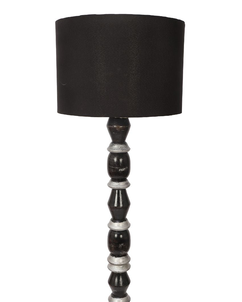 Dual Color Mango Wood Floor Lamp with Cotton Shade | Bulb Not Included | 12 x 56 inches