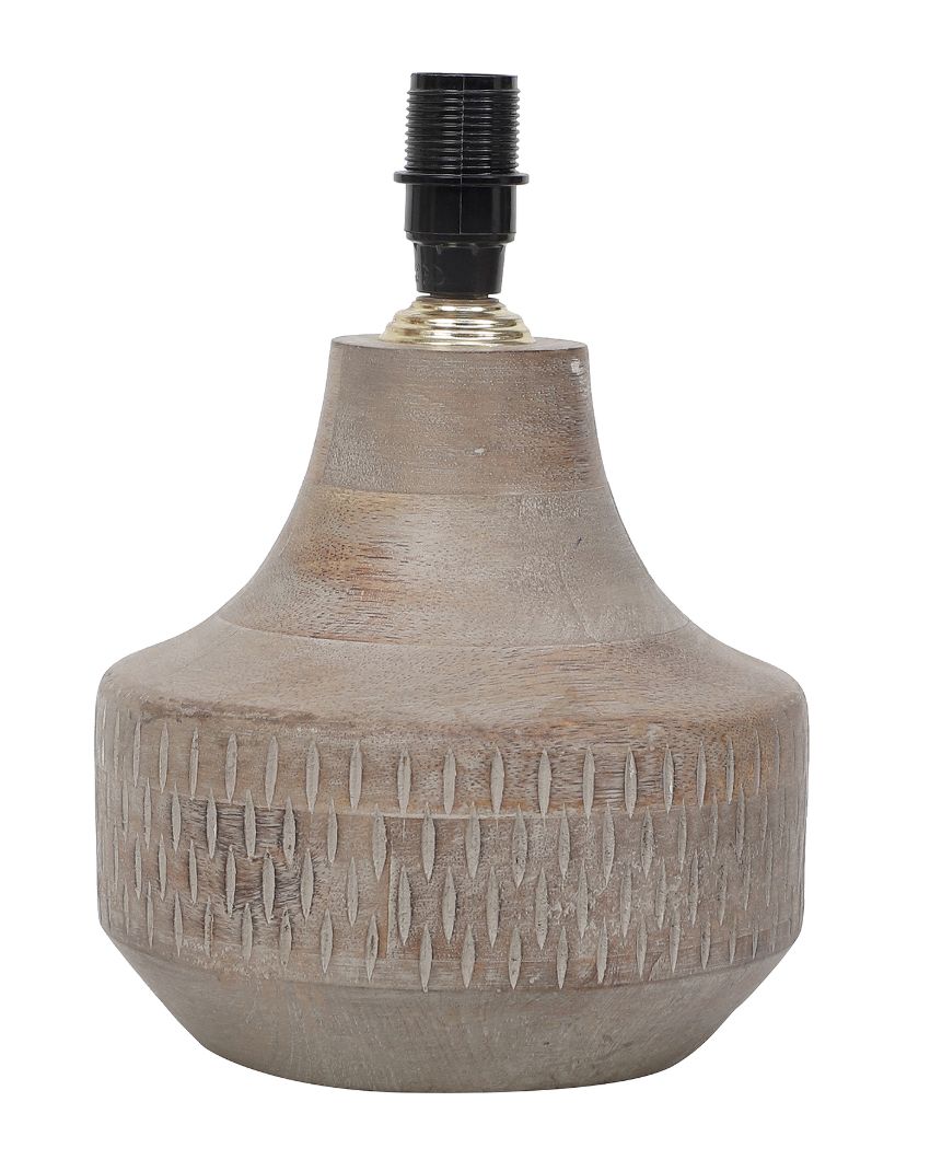 Masterfully Wooden Table Lamp with Off-white Jute Shade | Bulb Not Included | 10 x 14 inches