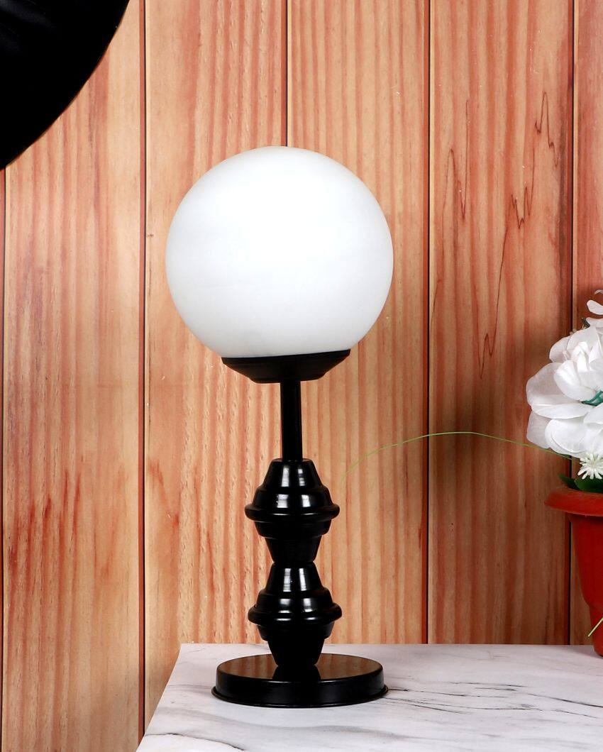 Versatile Iron Table Lamp with Glass Shade | Bulb Not Included | 6 x 13 inches