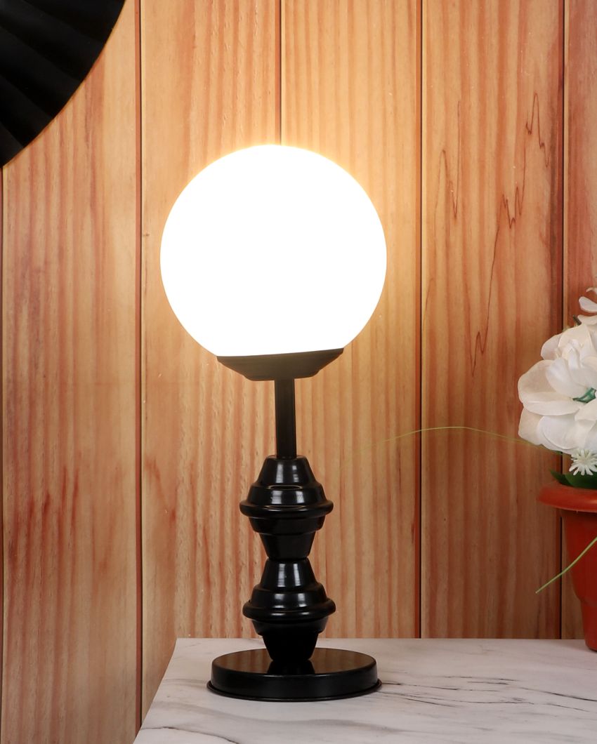 Versatile Iron Table Lamp with Glass Shade | Bulb Not Included | 6 x 13 inches