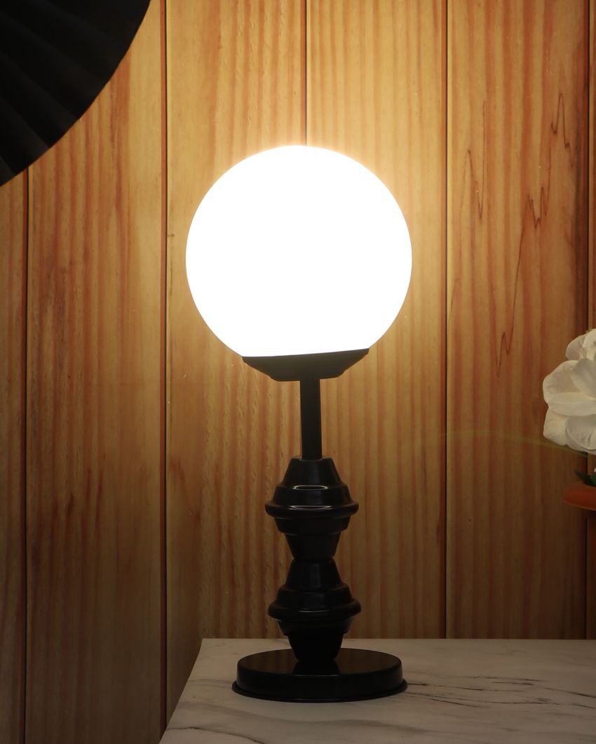 Versatile Iron Table Lamp with Glass Shade | Bulb Not Included | 6 x 13 inches