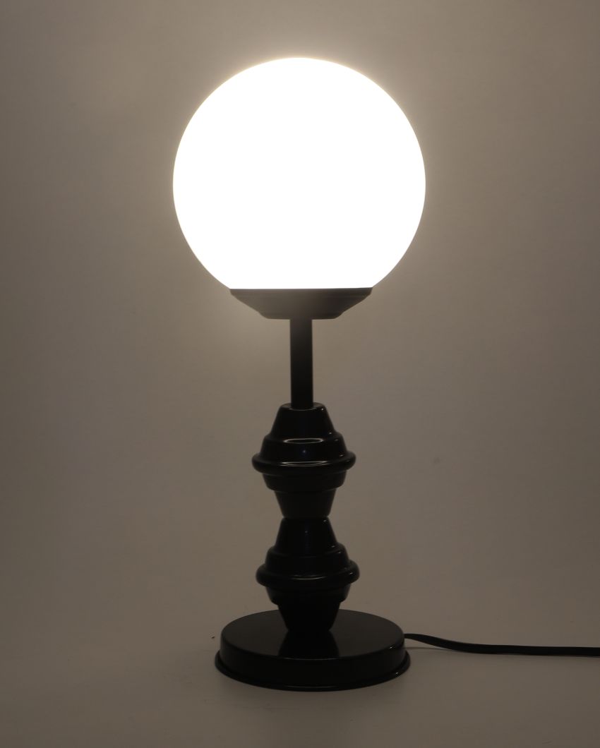 Versatile Iron Table Lamp with Glass Shade | Bulb Not Included | 6 x 13 inches