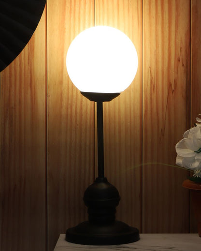 Stylish Iron Table Lamp with Glass Shade | Bulb Not Included | 6 x 17 inches