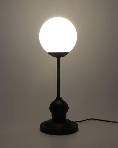 Stylish Iron Table Lamp with Glass Shade | Bulb Not Included | 6 x 17 inches