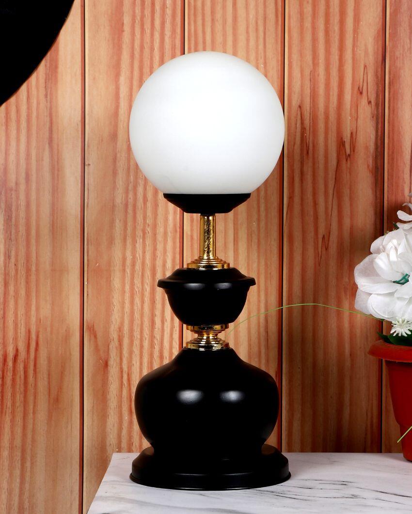 Iron Table Lamp with Glass Shade | Bulb Not Included | 6 x 17 inches