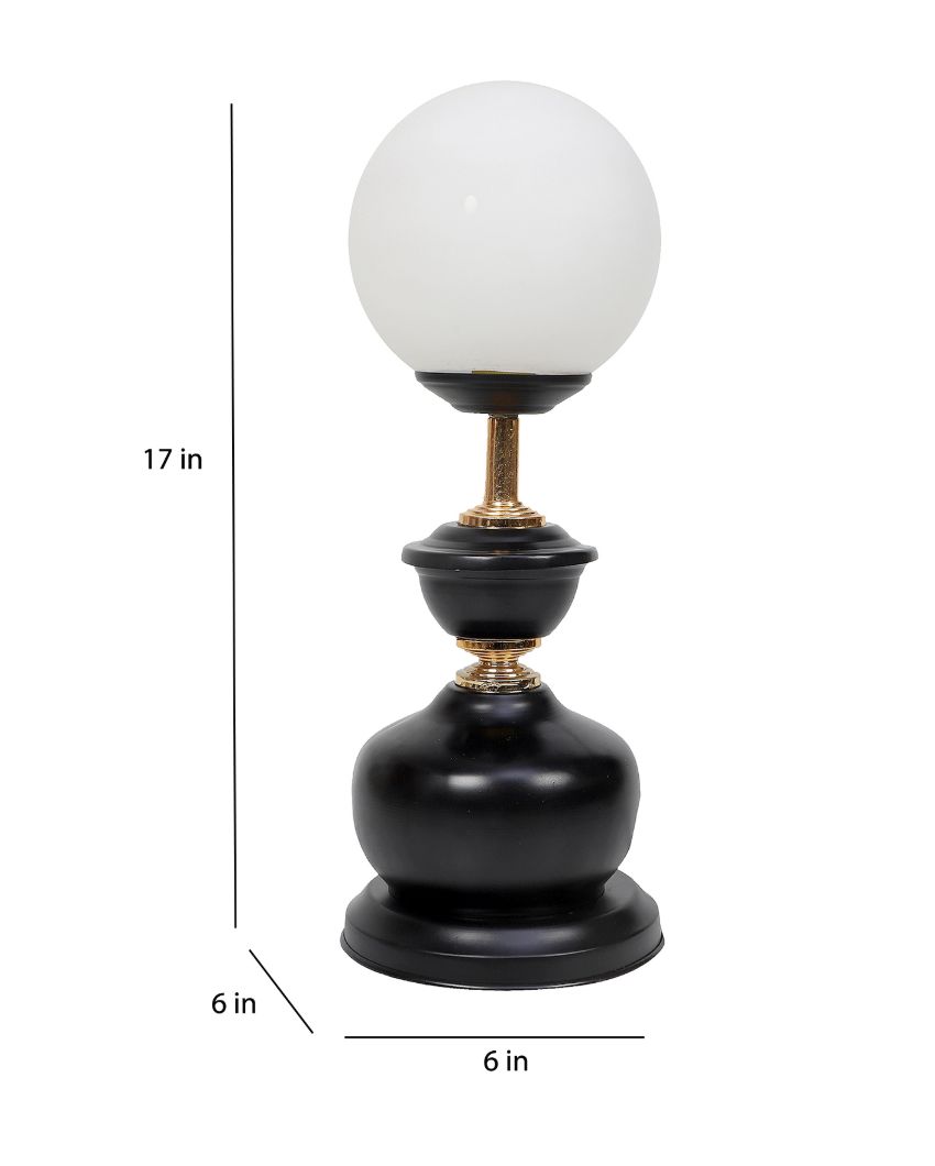 Iron Table Lamp with Glass Shade | Bulb Not Included | 6 x 17 inches