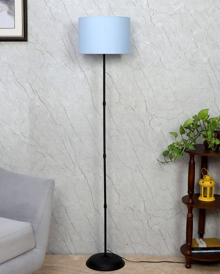 Elegant Design Foldable Iron Floor Lamp with Cotton Shade | Bulb Not Included | 12 x 57 inches