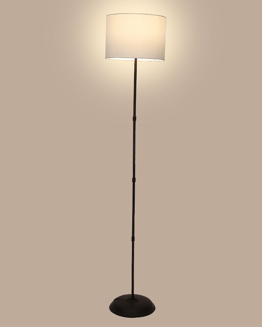 Elegant Design Foldable Iron Floor Lamp with Cotton Shade | Bulb Not Included | 12 x 57 inches